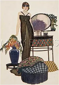Waistline: EVENING DRESS C.1914