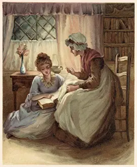 Sews: Evening at home 1890s