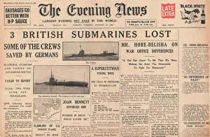 Seahorse: Evening News Three British Submarines Lost