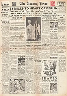 Colditz: Evening News front page Battle for Berlin
