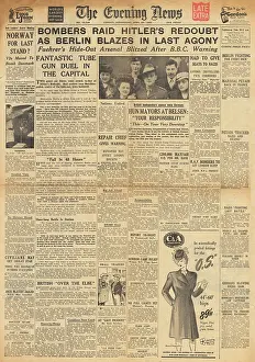 Belsen: Evening News front page Battle for Berlin