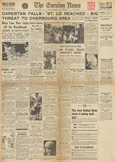 Liberators: The Evening News front page US Forces capture Carentan
