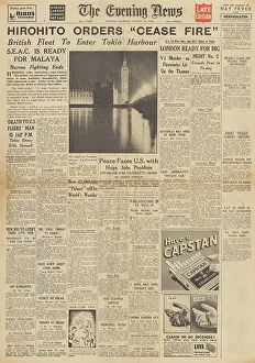Showa: The Evening News front page Hirohito orders ceasefire