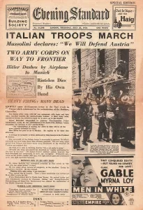 Dollfuss: Evening Standard Italian troops stand by on Austrian border