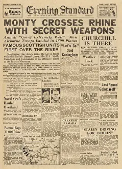 Ludwigshafen: Evening Standard front page British forces cross the Rhine
