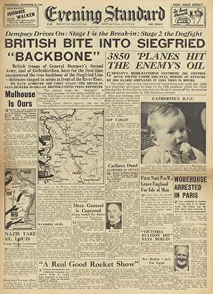 Geilenkirchen: Evening Standard front page British forces on Siegfried Line