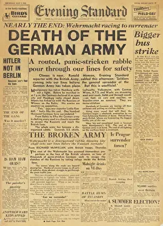 Lubeck: Evening Standard front page Death of the German Army