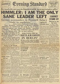 Unconditional: Evening Standard front page Himmler surrender offer