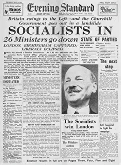 Bevin: Evening Standard front page Labour win General Election