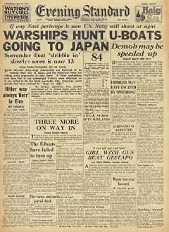 Demob: Evening Standard front page U Boat war