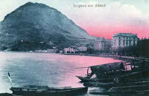 Lugano: Evening view of Lugano, Switzerland