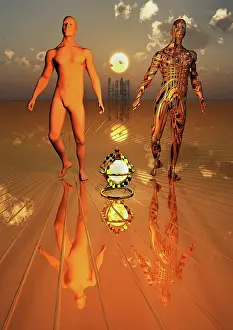 Anthropomorphic: The evolution of a human being transforming into