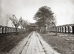 Examination: Examination Hall, Canton, China, circa 1880s