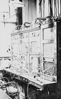 Phones: An example of an early telephone switchboard