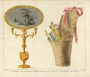 Interior Decoration: Examples of candlestick with embroidered screen