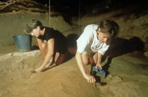 Excavating: Excavating neanderthal remains