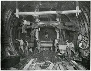 Tunnelling: Excavating tube railway 1903