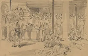 Emaciated: Exchanged Union POWs receiving rations of