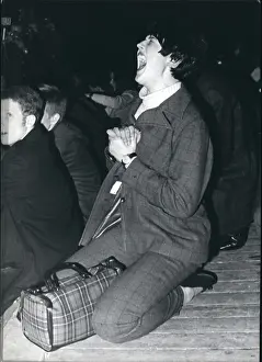 Scream: Excited fan during Rolling Stones visit, Zurich, Switzerland