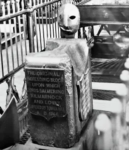 Kilmarnock: Execution block at the Tower of London, Victorian period