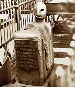 Kilmarnock: Execution block at the Tower of London, Victorian period