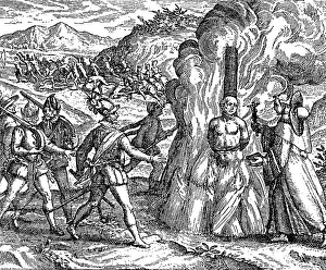 Pyre: Execution of a convict on the funeral pile, 16th century