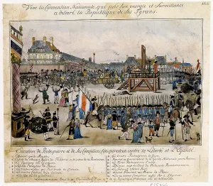 Carts: Execution by guillotine of Robespierre (1758-1794)