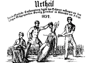 Behead: Execution of a robber and murderer, 19th century