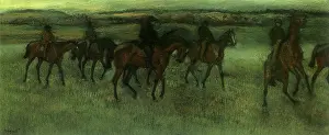 Racehorses: Exercising Racehorses, by Degas