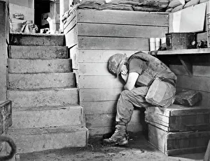 Stress: An exhausted soldier at the Ben Het Special Forces