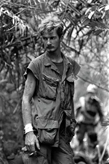 Stress: An exhausted soldier after a firefight in the
