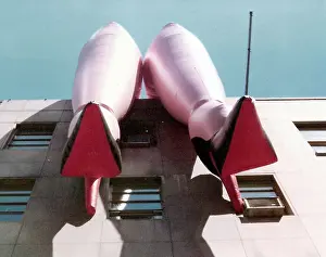 Moma: Exhibition image large inflatable ladies legs
