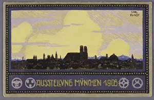 Muenchen: exhibitions, Munchen 1908, advertising stamp