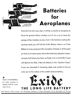 Exide: Exide Aircraft Batteries 1930