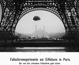 Onlooker: Experiments with a parachute on the Eiffel Tower, 1913