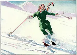 Fetching: Expert skier, 1931