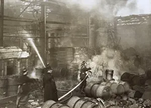 London Fire Brigade: Explosion and fire at chemical works, Mitcham, Surrey