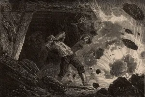 Jeunesse: Explosion of Fire-damp (methane) in a mine. 1885