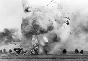 Explodes: explosion of a Soviet tank at the eastern Front, 1941