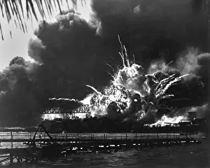 Lcgr1309: Explosion of the USS Shaw's forward magazine during