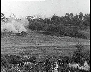 Explosions: Explosions Erupting on a Hill on the Western Front