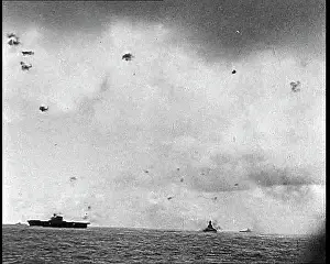 Explosions: Explosions in the Sky Above an Aircraft Carrier