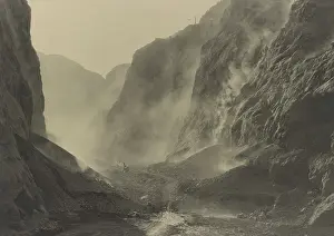 Stripping: Explosives stripping canyon walls at Boulder Dam