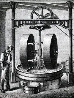 Mustard: Mill for expressing oils from seeds such as mustard