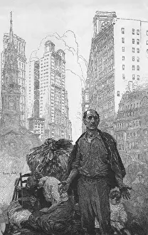 Exploited: Expressive engraving depicting an sorrowful ?