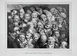 Boilly: Expressive Heads, engraving