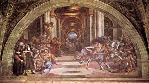 1512: The Expulsion of Heliodorus from the Temple, by Raphael