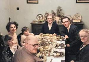 Rationed: Extended family eating Christmas Dinner