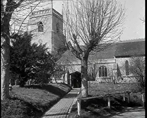 Churchyard: The Exterior of a Parish Church With Trees