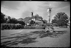 Foregroundthe: Exterior view of the Circular Cottage in Blaise